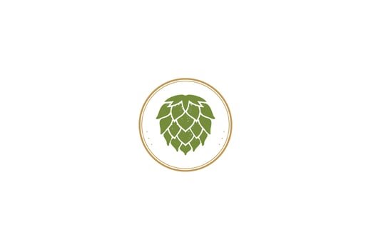 Circle Vintage Retro Hop for Craft Beer Brewing Brewery Product Label Logo Design Vector