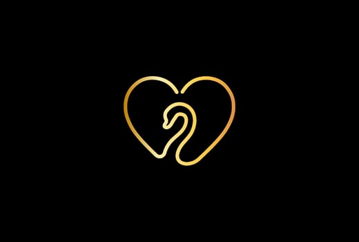 Simple Elegant Luxury Swan Goose Logo Design Vector
