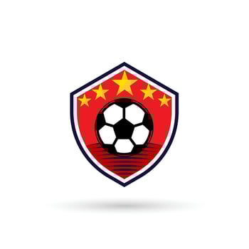 Soccer Logo or football club sign Badge. Football logo with shield background vector design