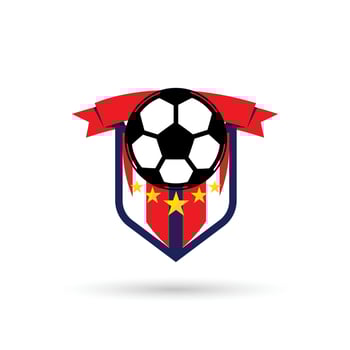 Soccer Logo or football club sign Badge. Football logo with shield background vector design