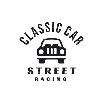 Front View Classic Car Logo Vector