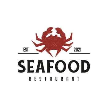 Crab Logo Sea Food Stock Vector