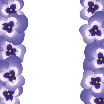 Violet Pansy Flower Border vector