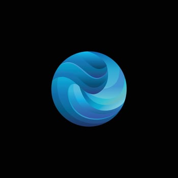 Letter O colorful, vector logo design editable