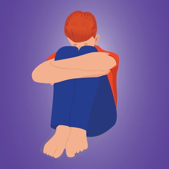 Upset person in a dress vector