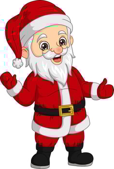 Cartoon happy santa claus waving hand vector