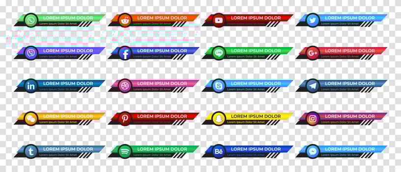 Social media web lower third banners template design. Vector illustration