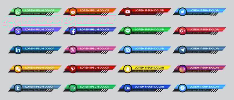 Social media web lower third banners template design. Vector illustration