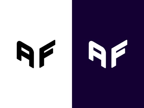 Initial letter AF minimalist modern 3D logo design vector