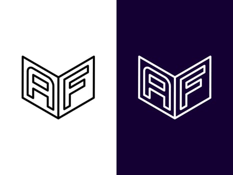 Initial letter AF minimalist modern 3D logo design vector