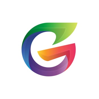 Letter G colorful, vector logo design editable