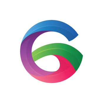 Letter G colorful, vector logo design editable