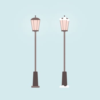 old street luminous lantern on a white background. Isolated vector