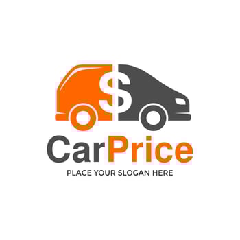 Car price vector logo template. This design use money symbol.