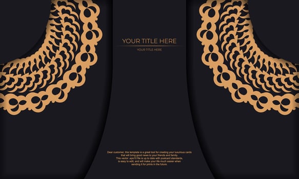 Dark luxury background with Indian ornaments. Elegant and classic elements ready for print and typography. vector