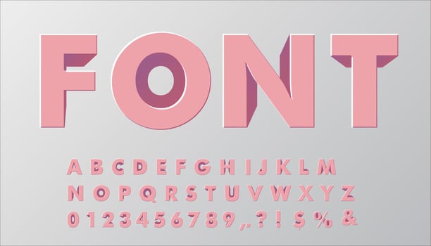 Set of 3D stye letters. Typography design.Eps10 vector. vector