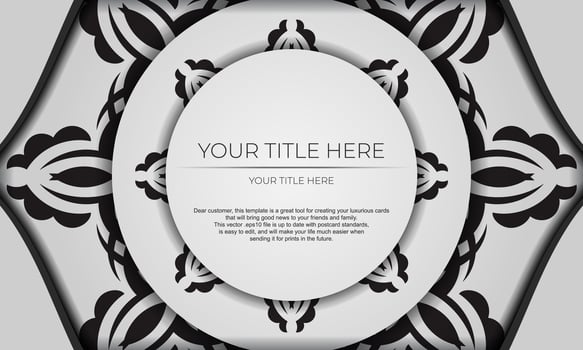 White luxury background with abstract mandala ornament. Elegant and classic vector elements ready for print and typography.