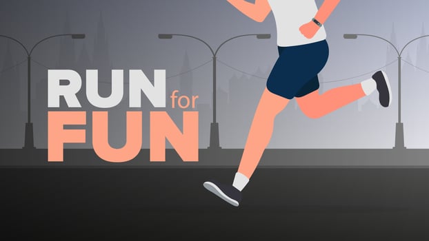 A man running in the city with the words run for fun vector