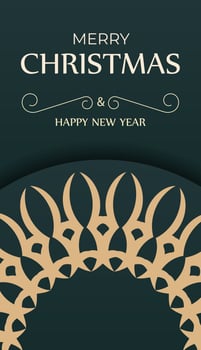 Christmas card with a circular frame on a dark background vector