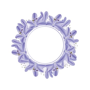 Blue Purple Agapanthus Banner Wreath vector