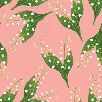 White Lily of the Valley on Pink Background vector