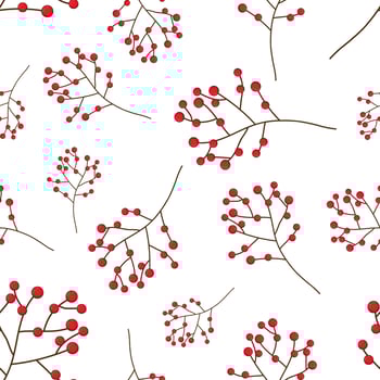 Red Berry Christmas on White Background vector