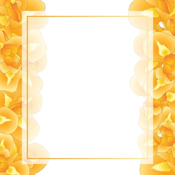 Orange Iris Flower Banner Card Border vector