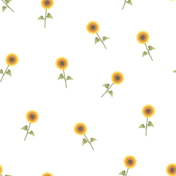 Sunflower Seamless on White Background vector