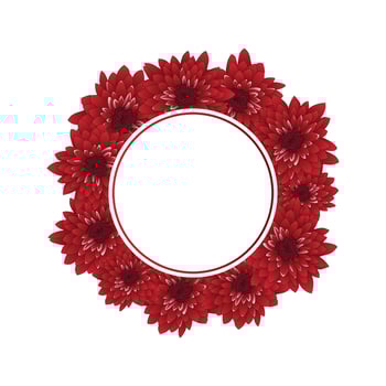 Red Chrysanthemum Banner Wreath vector