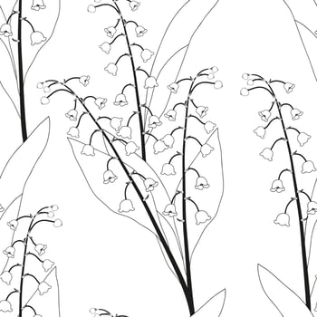 White Lily of the Valley on White Background vector