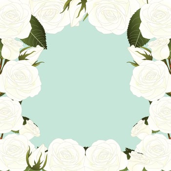 White Rose Flower Border2 vector