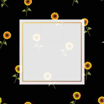 Sunflower Banner on Black Background vector