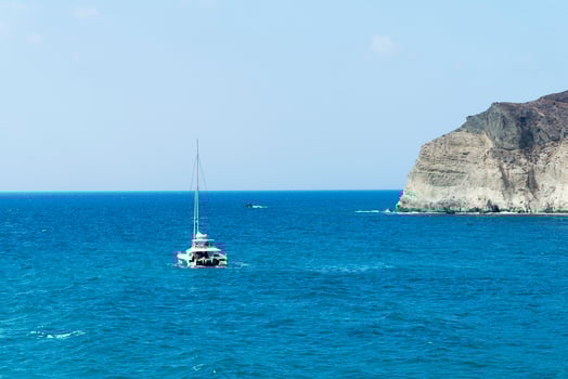 The sea and the mountains of Crete. photo