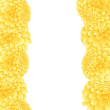 Yellow Dahlia Border vector