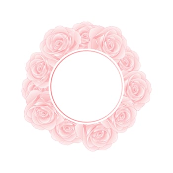 Pink Rose Banner Wreath vector