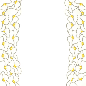 White Lily of the Valley Border vector