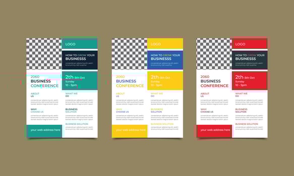 Corporate Business Conference poster, brochure and flyer design layout template in A4 size. vector illustration.