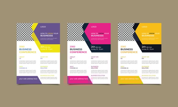 Business conference social media invitation flyer concept with nice background. vector illustration.