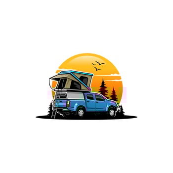 adventure SUV car - camper truck vector