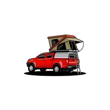 adventure SUV car - camper truck vector