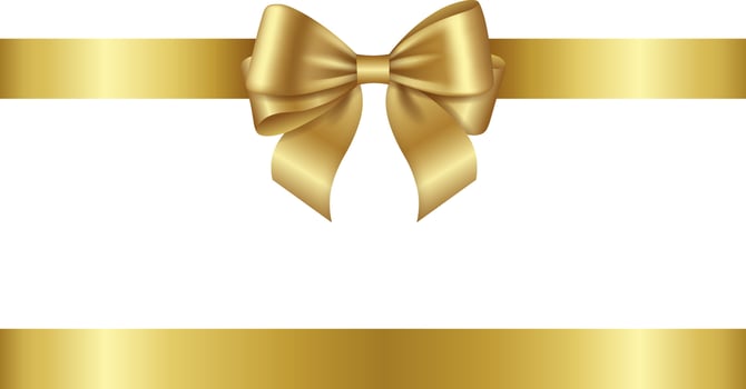 gold bow and ribbon vector