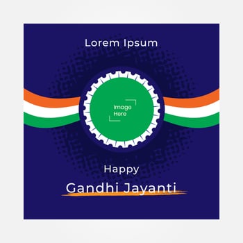 Post banner square happy Gandhi Jayanti design template vector