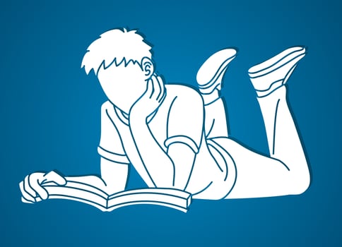 Silhouette Male Reading A Book vector