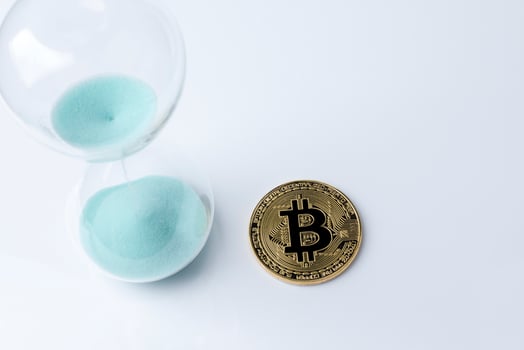Bitcoin gold and the hourglass. photo