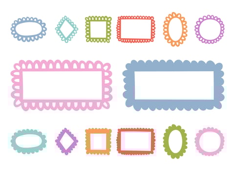 Hand drawn frames vector design illustration isolated on white background