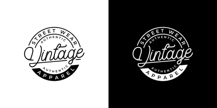 vintage retro hipster label, stamp, badge, emblem, sticker logo design vector for clothing and apparel business