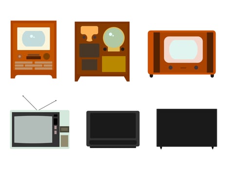 television development from the past until now vector