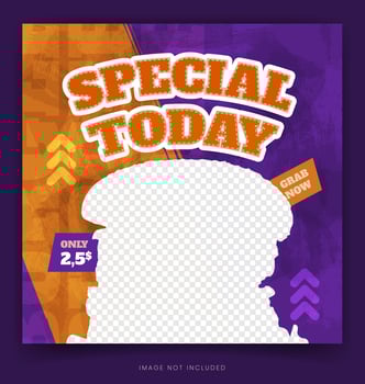 Special delicious burger social media banner post template vector