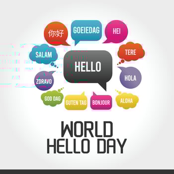 World Hello Day Vector Design Illustration.