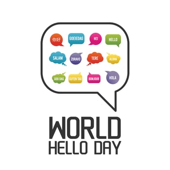 World Hello Day Vector Design Illustration.